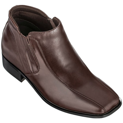 CALDEN Brown Leather Zipper Boots - 3.2 Inches - K99805-1BootsTorqelo.com