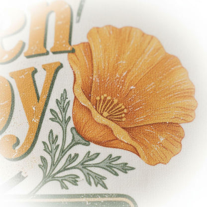 California Poppy Shirt - Retro Travel Tee | Soft Cotton Botanical PrintTorqelo.com
