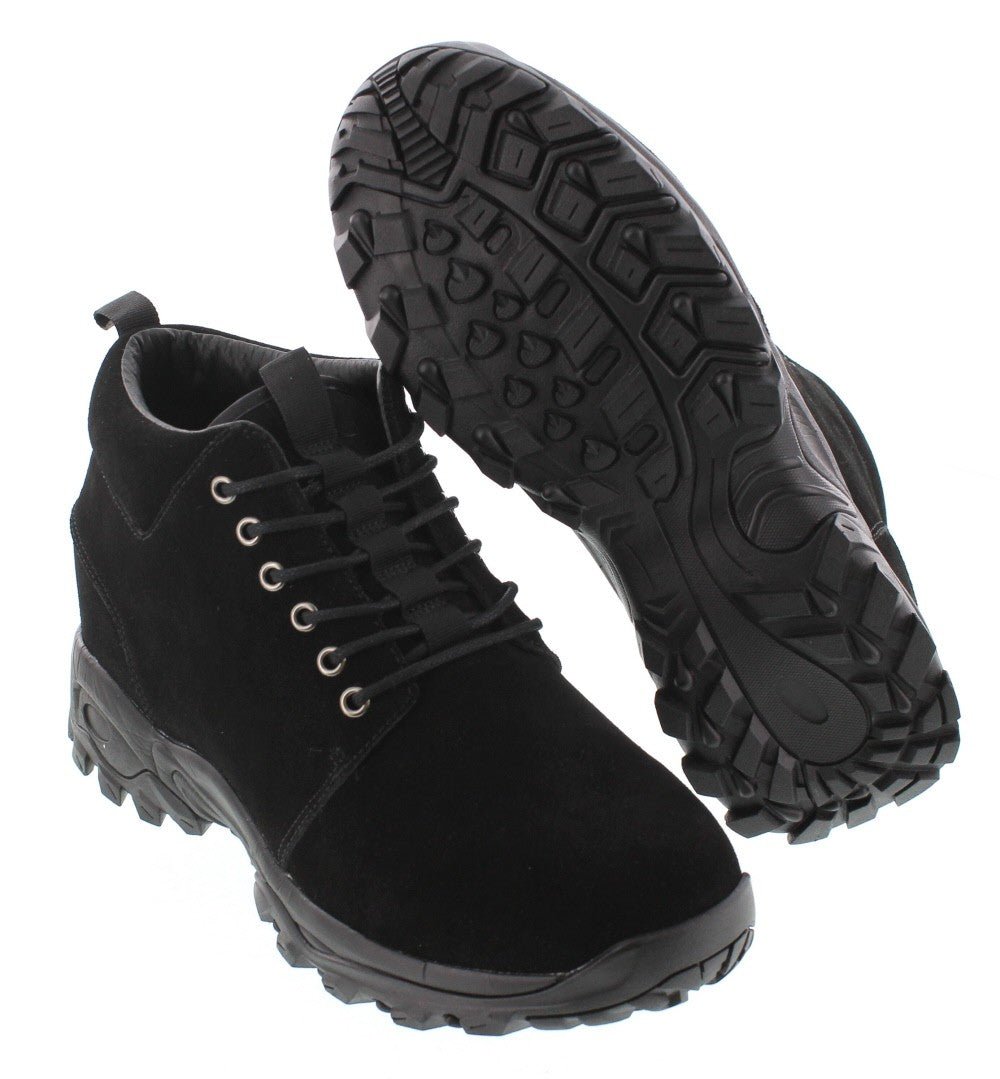 CALTO 3.2" Taller Black Hiker-Style Height-Enhancing Shoes H7222BootsTorqelo.com