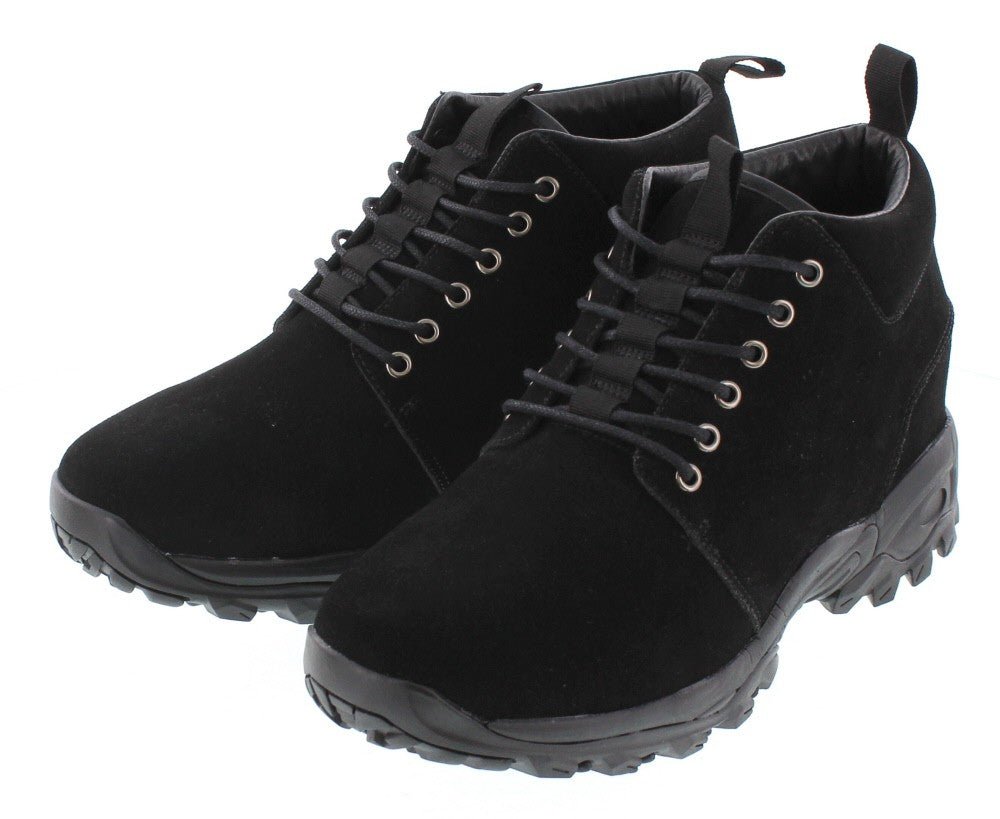 CALTO 3.2" Taller Black Hiker-Style Height-Enhancing Shoes H7222BootsTorqelo.com