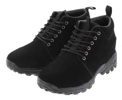 CALTO 3.2" Taller Black Hiker-Style Height-Enhancing Shoes H7222BootsTorqelo.com