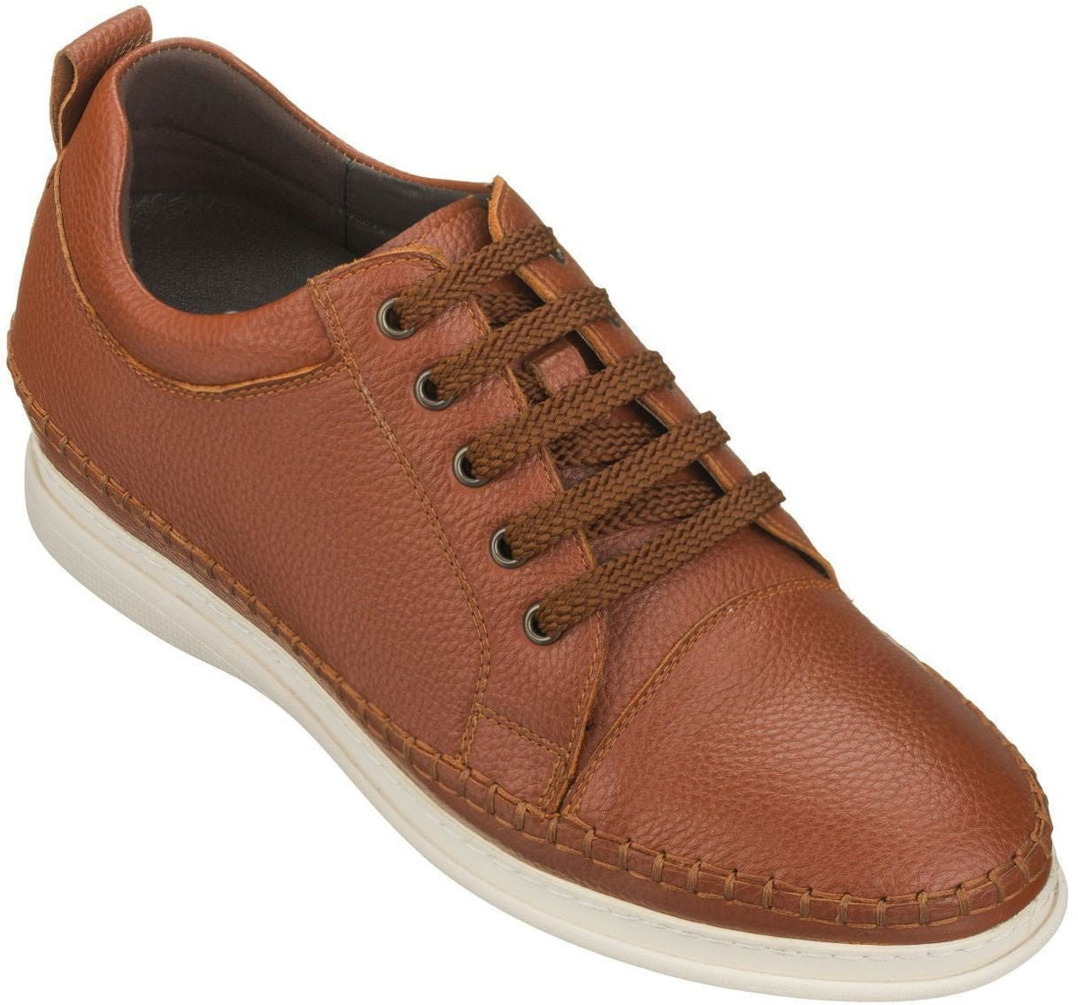 CALTO Casual 3 Inch Leather Elevator Sneakers - Brown - S4313CasualTorqelo.com
