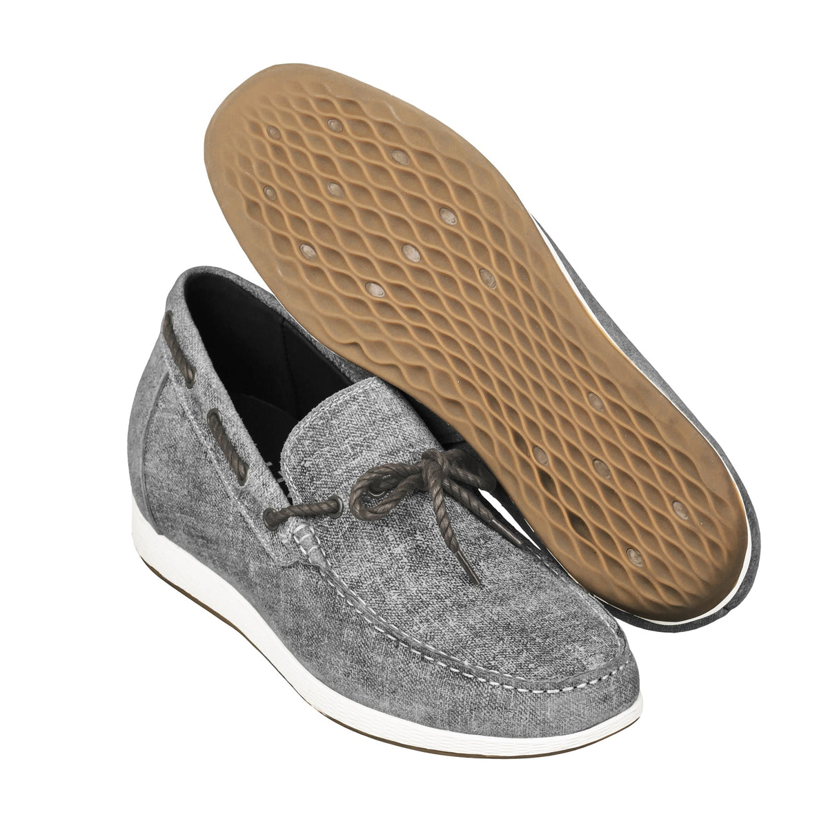 CALTO Denim Grey Boat Shoes - 2.4 Inches - S1101CasualTorqelo.com