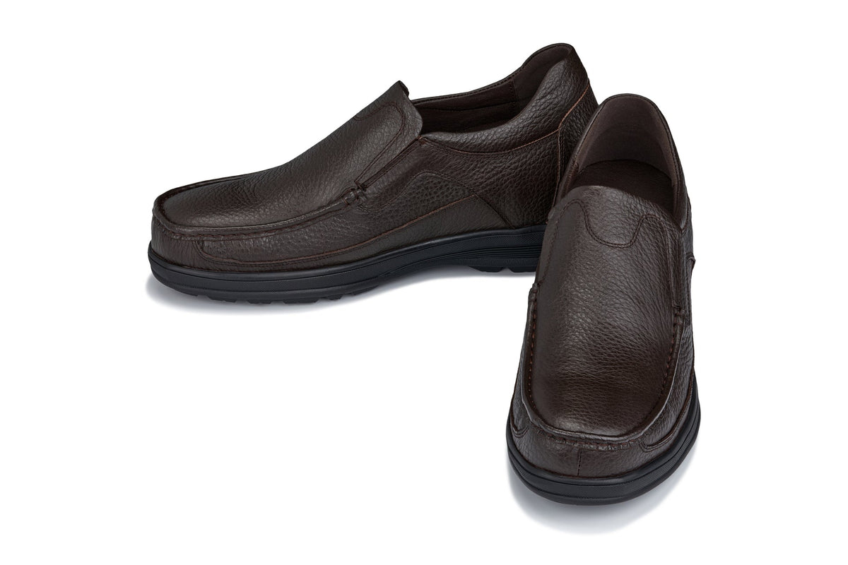 CALTO - G1823 - 3 Inches Taller (Brown) - Lightweight Slip-On Loafer Dress ShoesCasualTorqelo.com