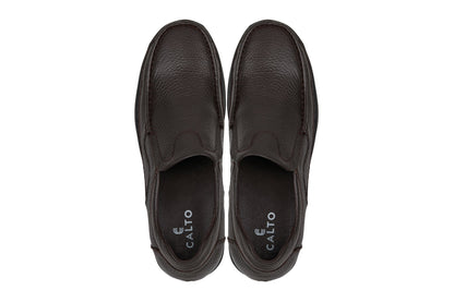 CALTO - G1823 - 3 Inches Taller (Brown) - Lightweight Slip-On Loafer Dress ShoesCasualTorqelo.com
