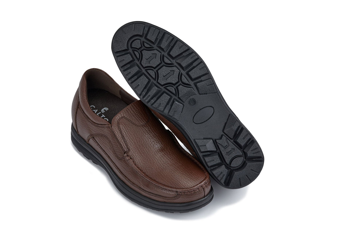 CALTO - G1827 - 3 Inches Taller (Brown) - LightweightCasualTorqelo.com