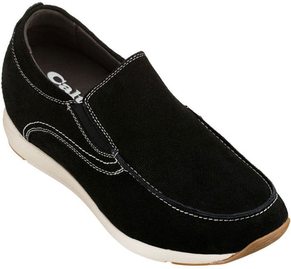 CALTO - G4903 - 2.8 Inches Taller (Nubuck Black) - Super LightweightCasualTorqelo.com