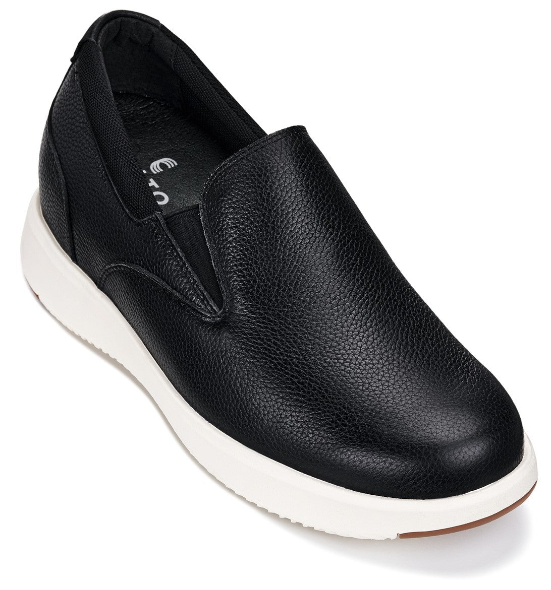CALTO - J1420 - 2.8 Inches Taller (Onyx) - Leather LoafersCasualTorqelo.com