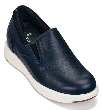 CALTO - J1421 - 2.8 Inches Taller (Dark Slate Blue) - Leather LoafersCasualTorqelo.com