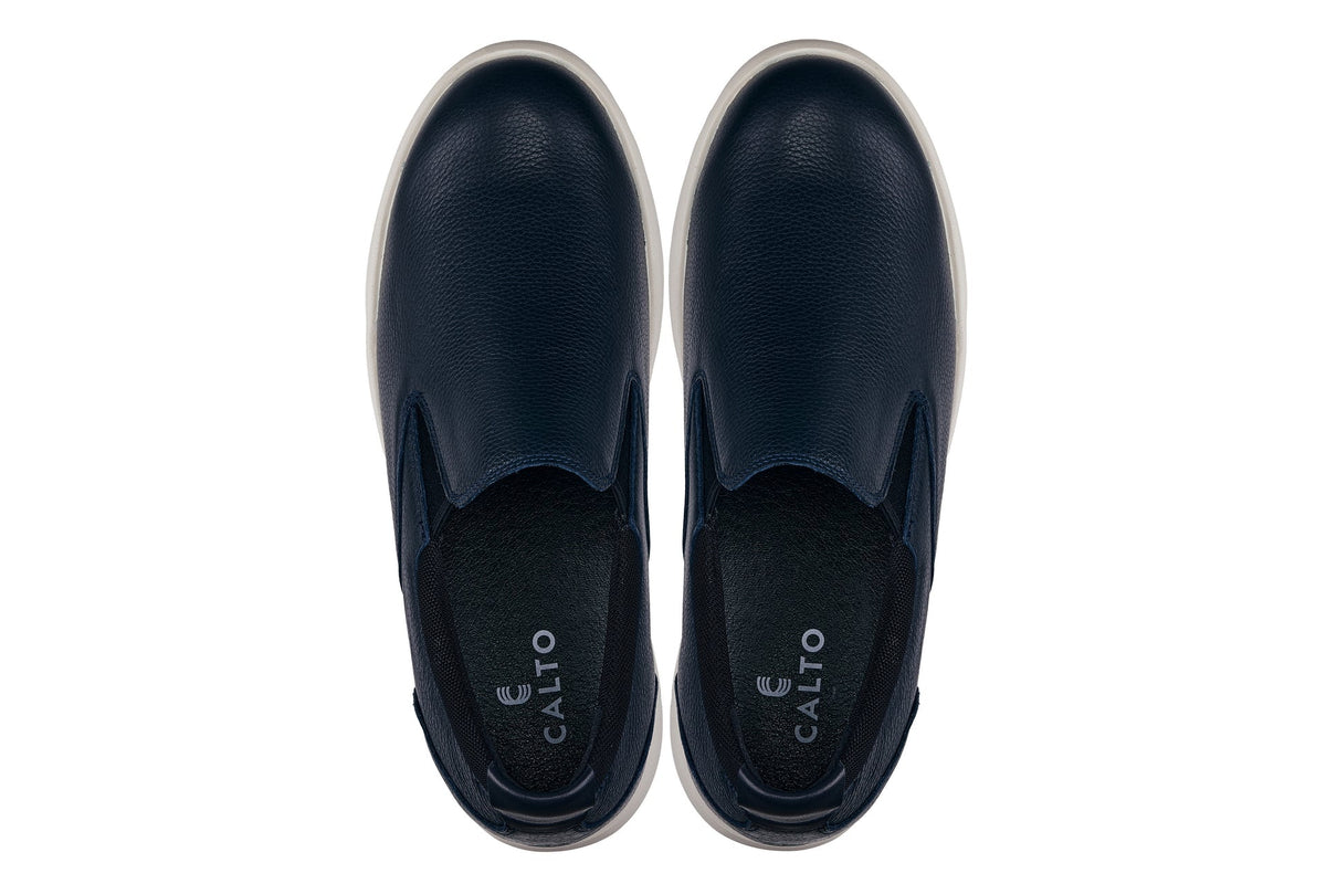 CALTO - J1421 - 2.8 Inches Taller (Dark Slate Blue) - Leather LoafersCasualTorqelo.com