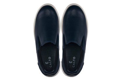 CALTO - J1421 - 2.8 Inches Taller (Dark Slate Blue) - Leather LoafersCasualTorqelo.com