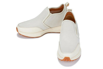 CALTO - J1434 - 3.3 Inches Taller (Off-White) - Casual Chunky Sole Sneaker LoafersCasualTorqelo.com