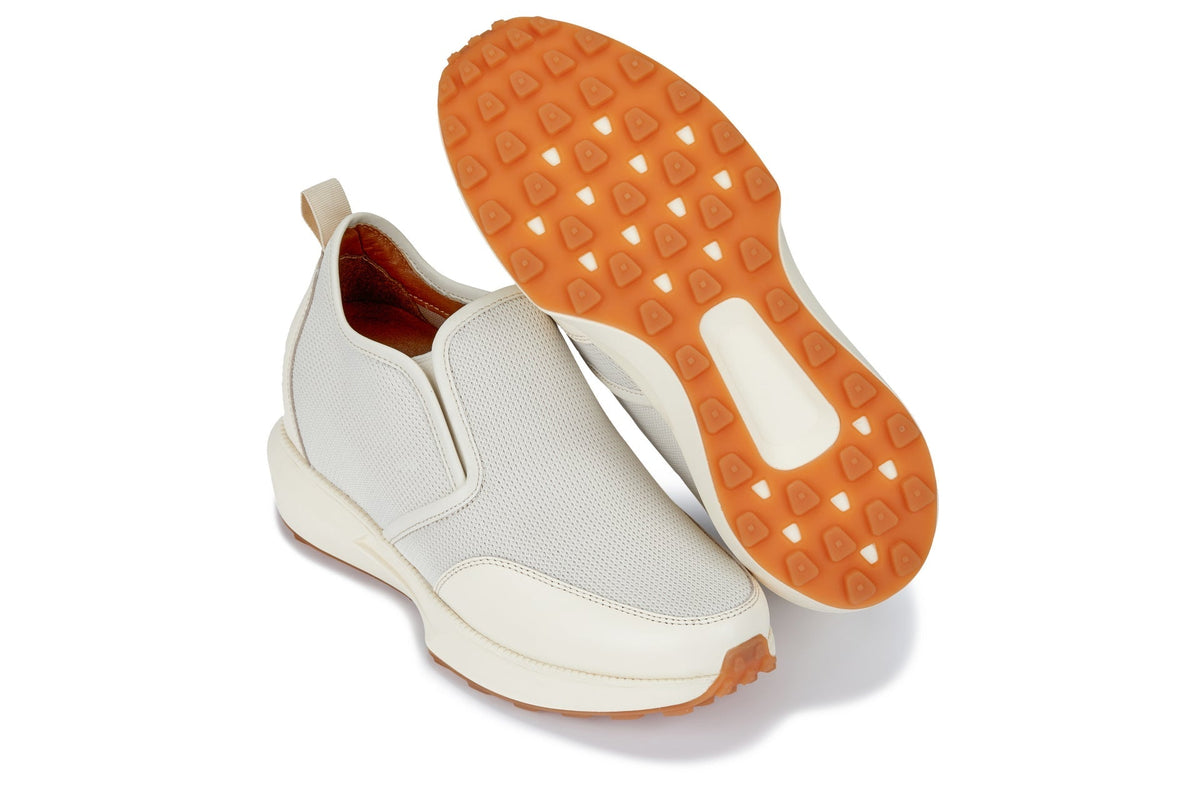 CALTO - J1434 - 3.3 Inches Taller (Off-White) - Casual Chunky Sole Sneaker LoafersCasualTorqelo.com