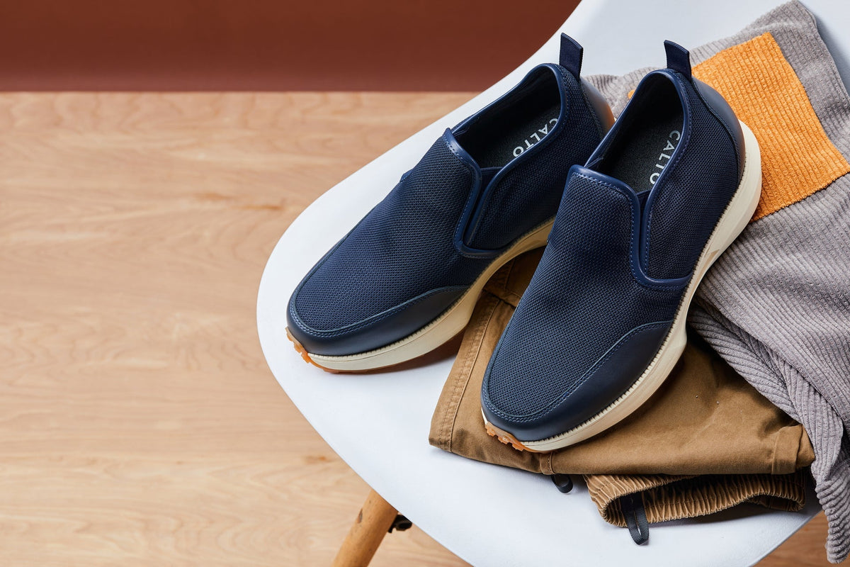CALTO - J1435 - 3.3 Inches Taller (Dark Blue) - Casual Chunky Sole Sneaker LoafersCasualTorqelo.com