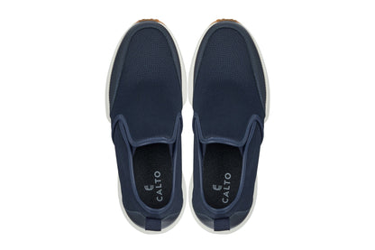 CALTO - J1435 - 3.3 Inches Taller (Dark Blue) - Casual Chunky Sole Sneaker LoafersCasualTorqelo.com