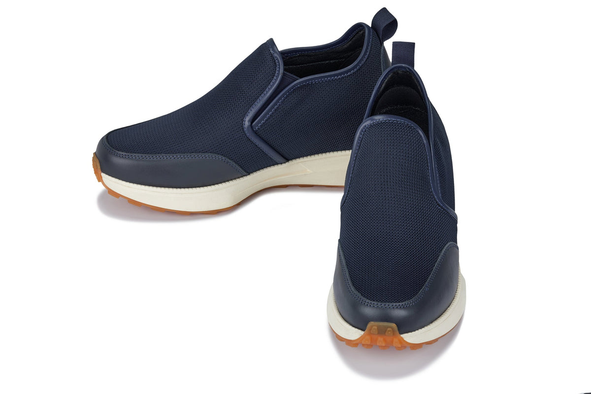 CALTO - J1435 - 3.3 Inches Taller (Dark Blue) - Casual Chunky Sole Sneaker LoafersCasualTorqelo.com