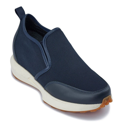CALTO - J1435 - 3.3 Inches Taller (Dark Blue) - Casual Chunky Sole Sneaker LoafersCasualTorqelo.com