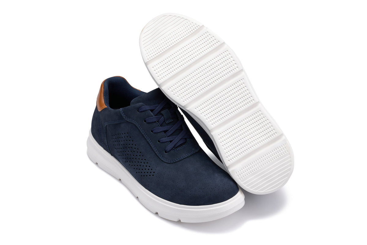CALTO - J1582 - 2.6 Inches Taller (Navy) - Lightweight Casual WalkersCasualTorqelo.com