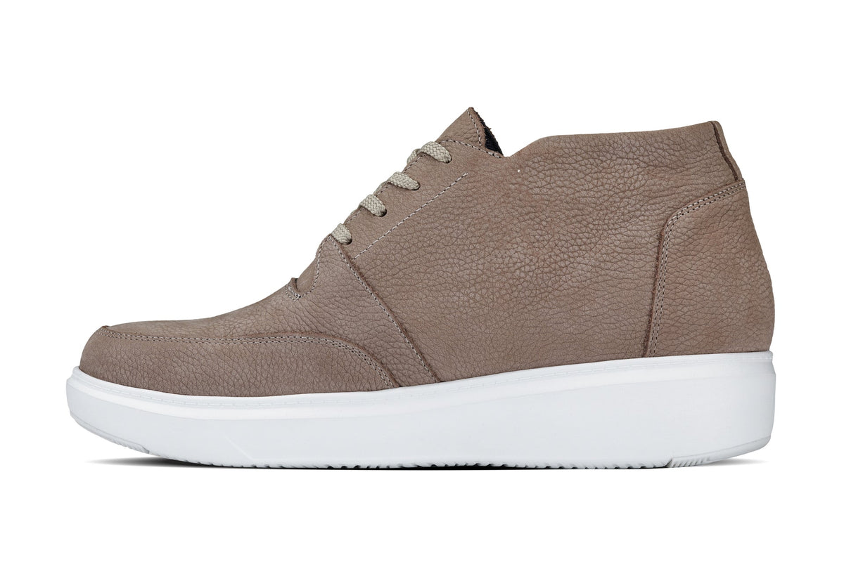 CALTO - J1770 - 3.2 Inches Taller (Khaki) - Casual Chunky Sole Boots – Soft Pebble Grain Nubuck LeatherCasualTorqelo.com