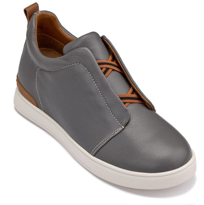 CALTO - J1935 - 2.6 Inches Taller (Grey) - Slip-On SnoafersCasualTorqelo.com