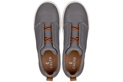 CALTO - J1935 - 2.6 Inches Taller (Grey) - Slip-On SnoafersCasualTorqelo.com