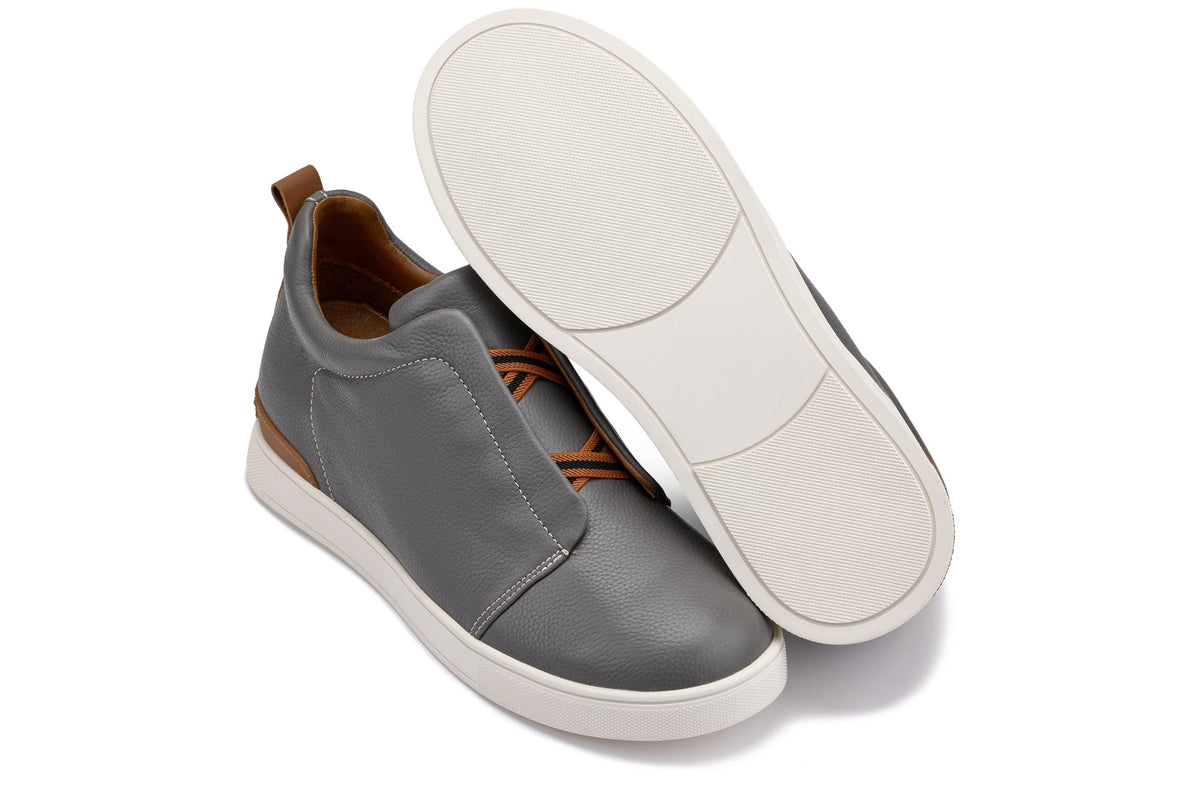 CALTO - J1935 - 2.6 Inches Taller (Grey) - Slip-On SnoafersCasualTorqelo.com