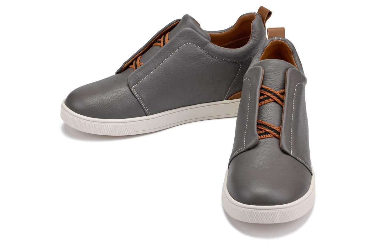 CALTO - J1935 - 2.6 Inches Taller (Grey) - Slip-On SnoafersCasualTorqelo.com