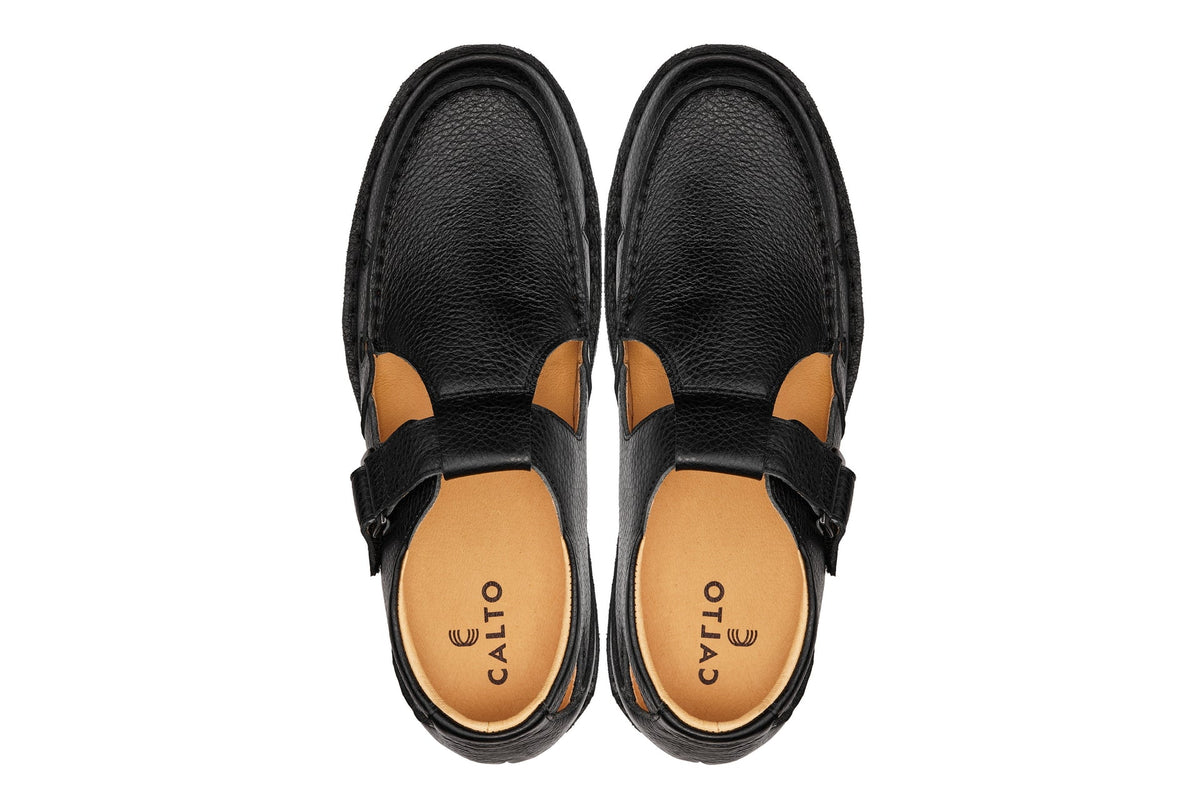 CALTO - K0751 - 2.8 Inches Taller (Black) - Lightweight Casual Fisherman SandalSandalsTorqelo.com