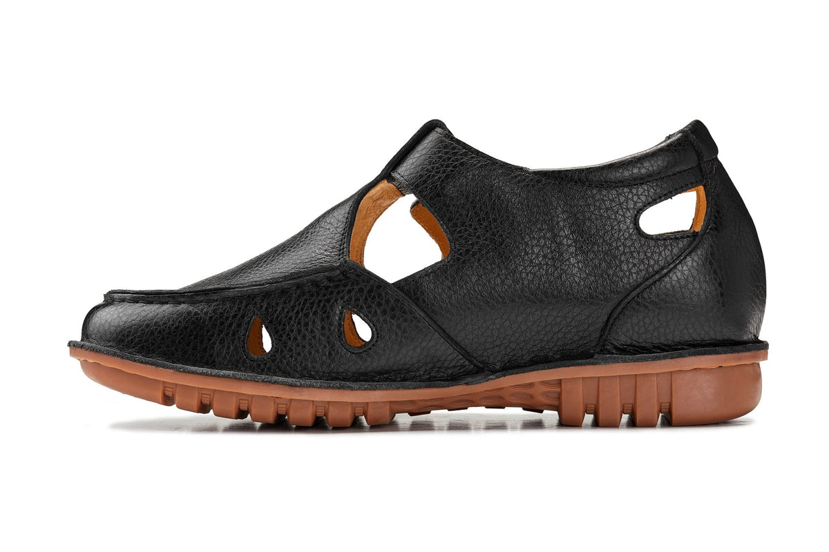 CALTO - K0751 - 2.8 Inches Taller (Black) - Lightweight Casual Fisherman SandalSandalsTorqelo.com