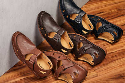 CALTO - K0751 - 2.8 Inches Taller (Black) - Lightweight Casual Fisherman SandalSandalsTorqelo.com