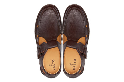 CALTO - K0752 - 2.8 Inches Taller (Coffee Brown) - Lightweight Casual Fisherman SandalSandalsTorqelo.com