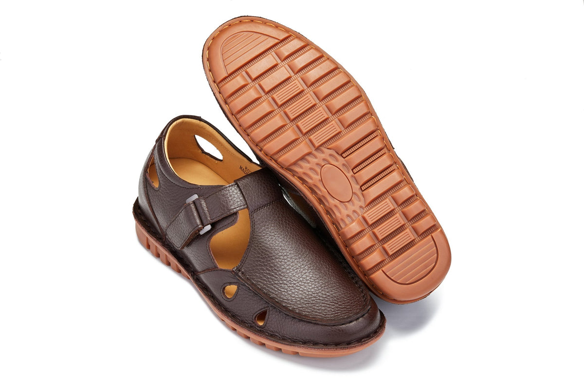 CALTO - K0752 - 2.8 Inches Taller (Coffee Brown) - Lightweight Casual Fisherman SandalSandalsTorqelo.com