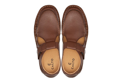 CALTO - K0753 - 2.8 Inches Taller (Camel Brown) - Lightweight Casual Fisherman SandalSandalsTorqelo.com