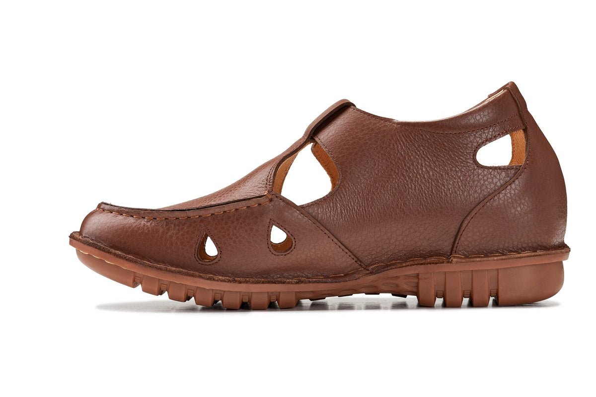 CALTO - K0753 - 2.8 Inches Taller (Camel Brown) - Lightweight Casual Fisherman SandalSandalsTorqelo.com