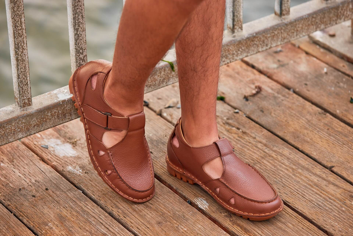 CALTO - K0753 - 2.8 Inches Taller (Camel Brown) - Lightweight Casual Fisherman SandalSandalsTorqelo.com