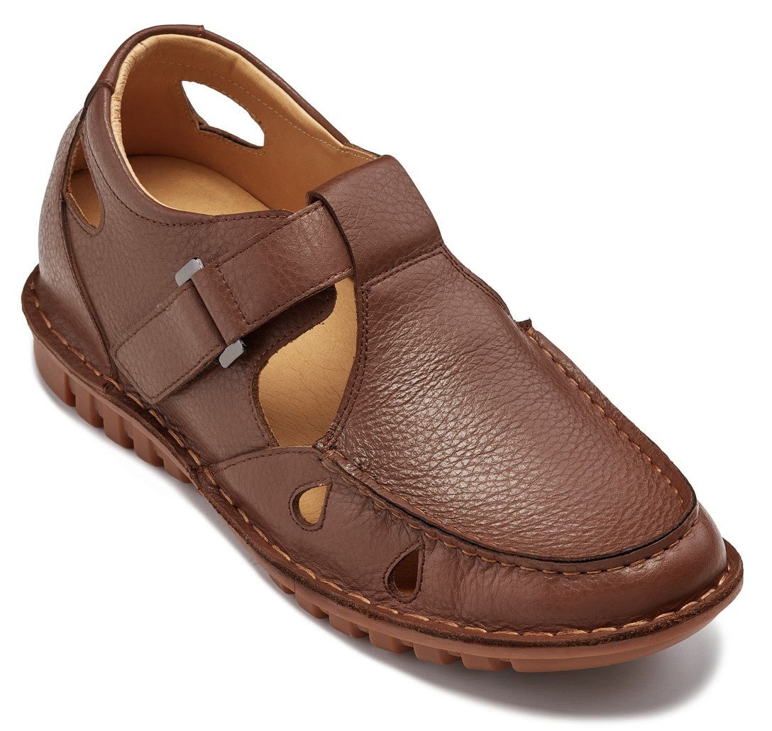 CALTO - K0753 - 2.8 Inches Taller (Camel Brown) - Lightweight Casual Fisherman SandalSandalsTorqelo.com
