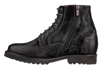 CALTO - K24401 - 3 Inches Taller (Nubuck Black) - Casual Zipper BootsBootsTorqelo.com