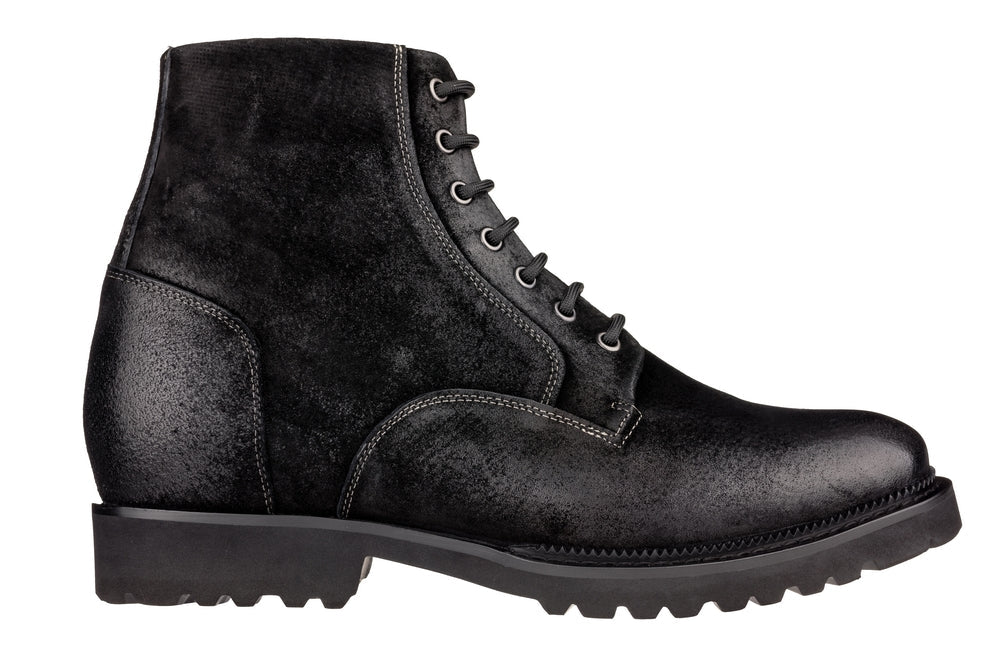 CALTO - K24401 - 3 Inches Taller (Nubuck Black) - Casual Zipper BootsBootsTorqelo.com