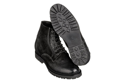 CALTO - K24401 - 3 Inches Taller (Nubuck Black) - Casual Zipper BootsBootsTorqelo.com