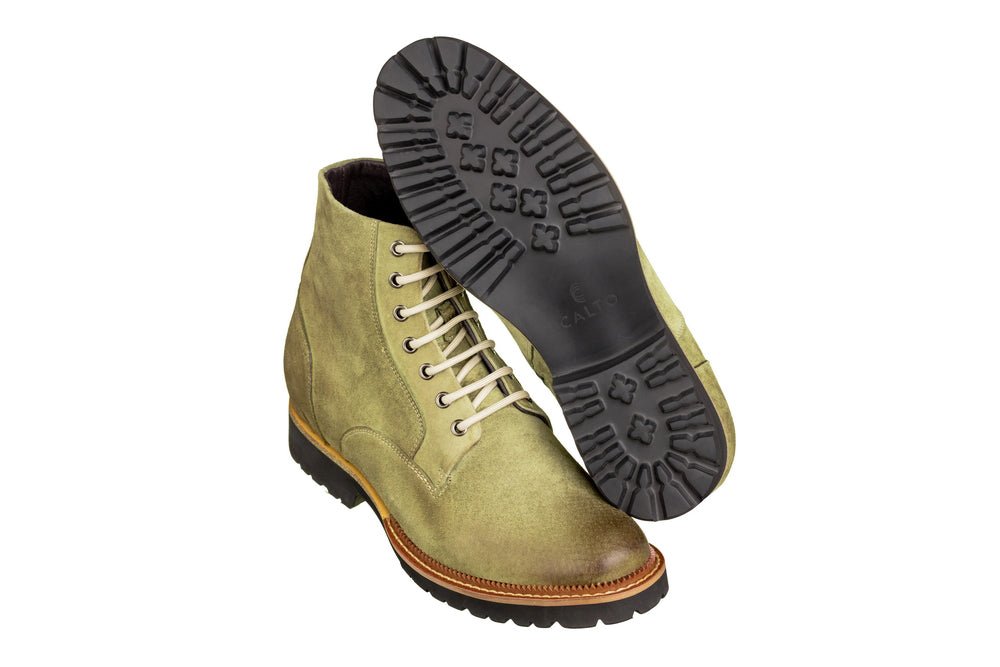 CALTO - K24402 - 3 Inches Taller (Olive) - Casual Zipper BootsBootsTorqelo.com