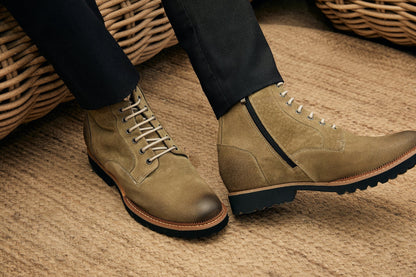CALTO - K24402 - 3 Inches Taller (Olive) - Casual Zipper BootsBootsTorqelo.com
