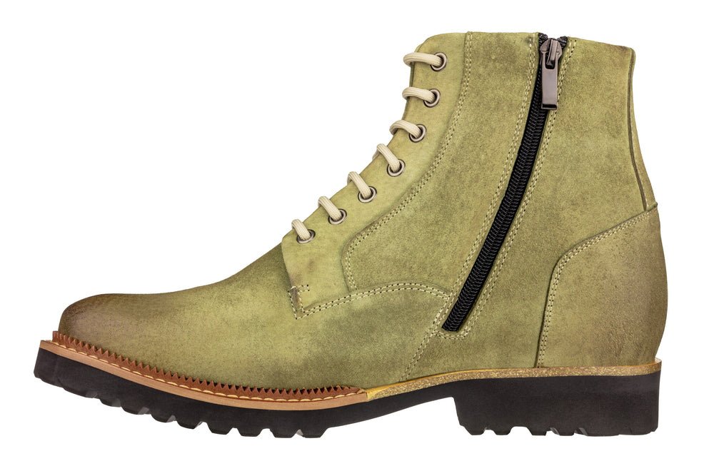 CALTO - K24402 - 3 Inches Taller (Olive) - Casual Zipper BootsBootsTorqelo.com