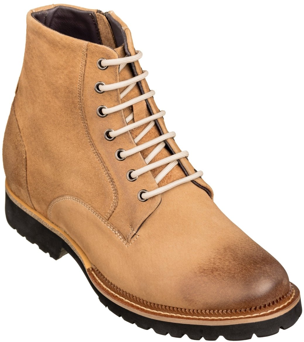 CALTO - K24403 - 3 Inches Taller (Brown) - Casual Zipper BootsBootsTorqelo.com