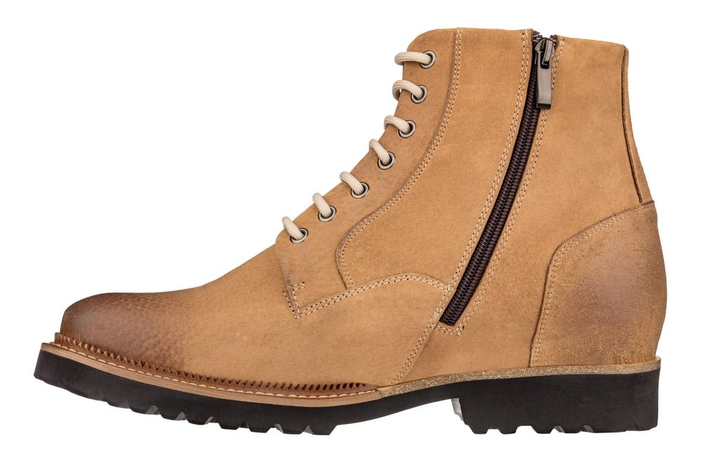 CALTO - K24403 - 3 Inches Taller (Brown) - Casual Zipper BootsBootsTorqelo.com
