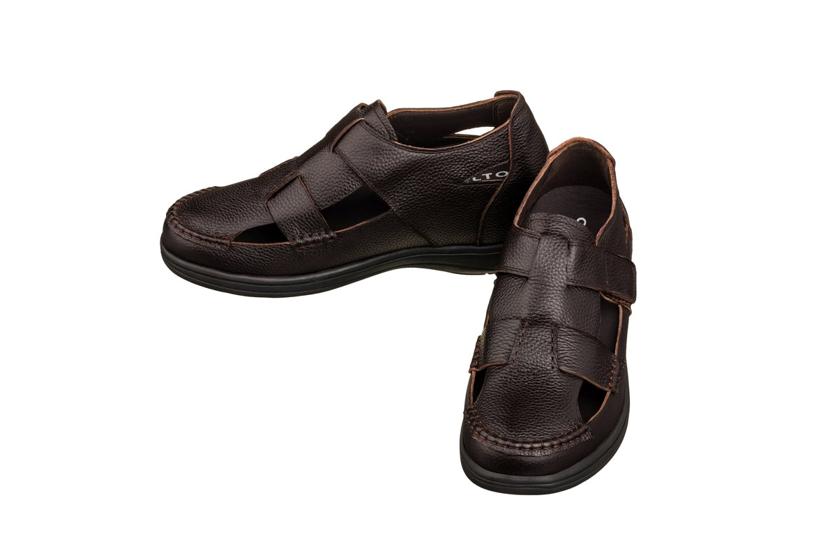 CALTO - K2662 - 3.2 Inches Taller (Dark Brown) - Casual Fisherman SandalSandalsTorqelo.com