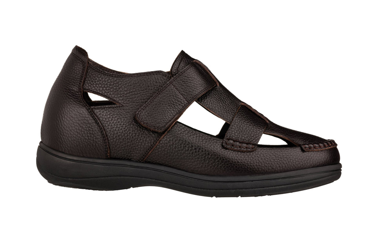 CALTO - K2662 - 3.2 Inches Taller (Dark Brown) - Casual Fisherman SandalSandalsTorqelo.com