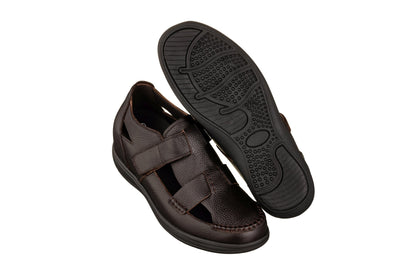 CALTO - K2662 - 3.2 Inches Taller (Dark Brown) - Casual Fisherman SandalSandalsTorqelo.com