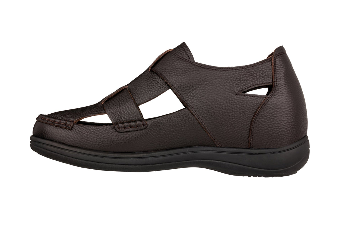 CALTO - K2662 - 3.2 Inches Taller (Dark Brown) - Casual Fisherman SandalSandalsTorqelo.com