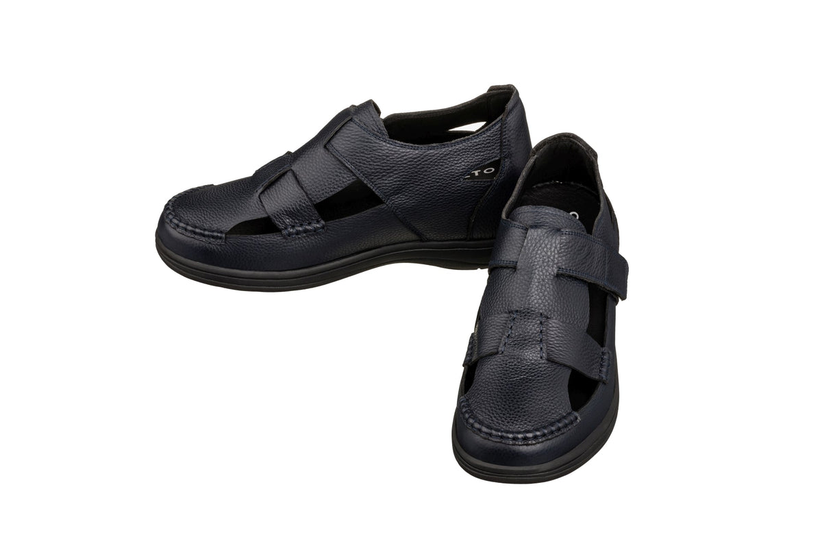CALTO - K2663 - 3.2 Inches Taller (Navy) - Casual Fisherman SandalSandalsTorqelo.com