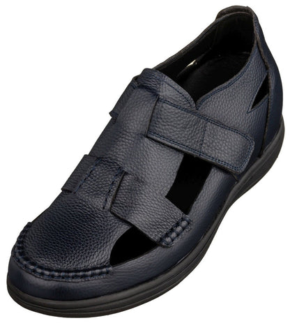 CALTO - K2663 - 3.2 Inches Taller (Navy) - Casual Fisherman SandalSandalsTorqelo.com